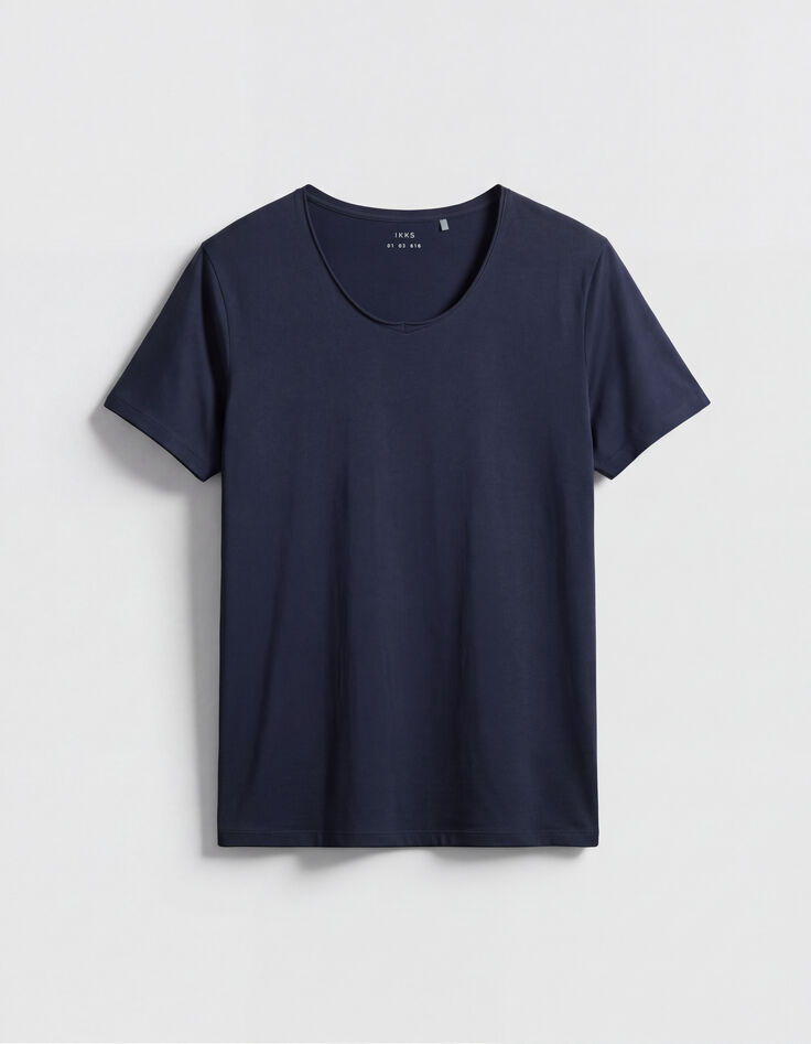 T-shirt L'Essentiel marine col V Homme-7