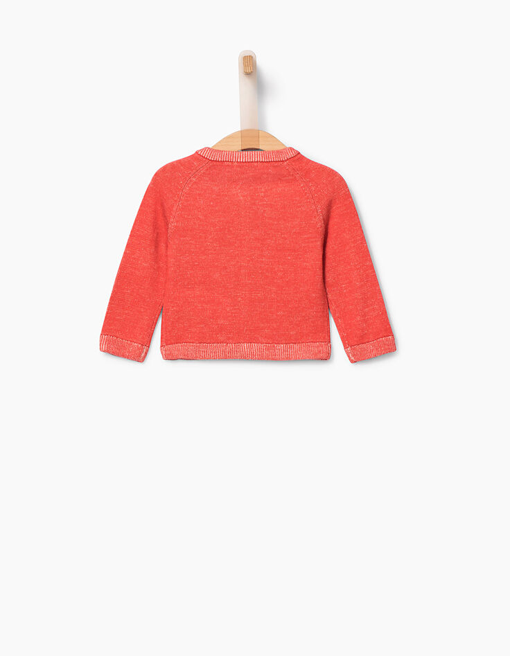 Geborduurd donkeroranje vest voor babymeisjes-4