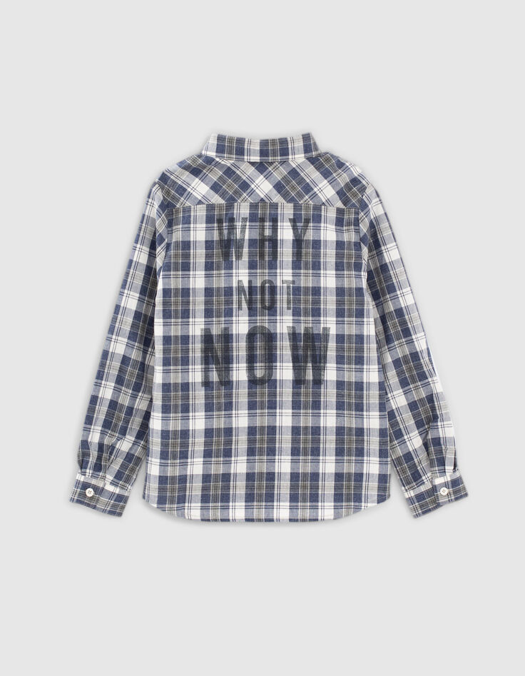 Chemise indigo à carreaux garçon -3 Chemise indigo à carreaux garçon -3