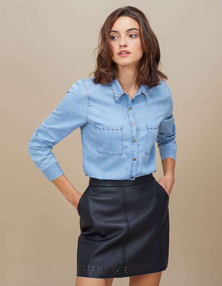 Authentisches Jeanshemd mit Nieten I.Code-3 Authentisches Jeanshemd mit Nieten I.Code-3