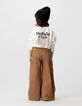Camel wideleg jeans battlestijl meisjes-3
