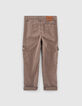 Boys&rsquo; dark khaki combat trousers-4