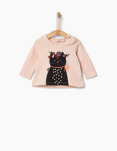 Baby girls' pink T-shirt - IKKS