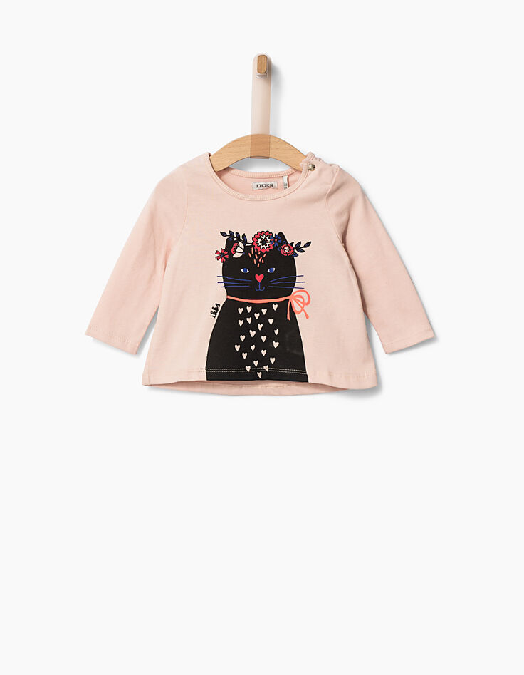 Baby girls' pink T-shirt-1 Baby girls' pink T-shirt-1