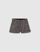 Shorts reversibles negro y estampado tachista bebé niña-6