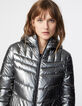 Women’s metallic hooded padded jacket with badge-4