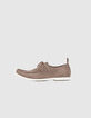 Chaussures bateau café en cuir velours Homme-1