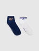 Boys&rsquo; blue and white short socks-1