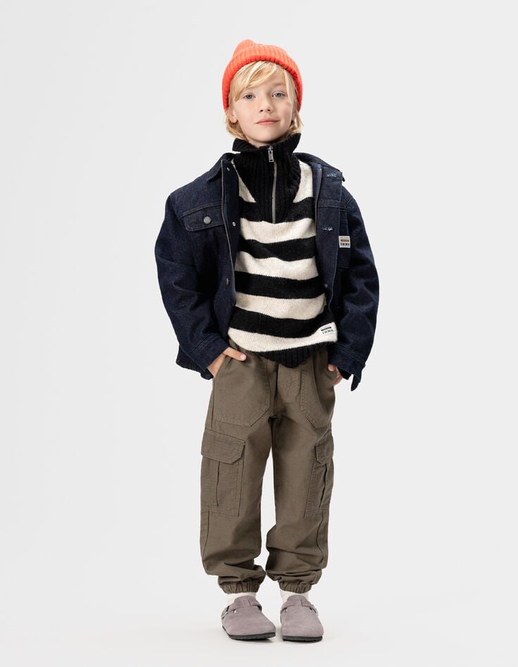 Jogger loose caqui niño-1 Jogger loose caqui niño-1