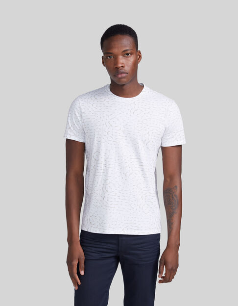 T-shirt blanc DRY FAST motif animalier Homme - IKKS