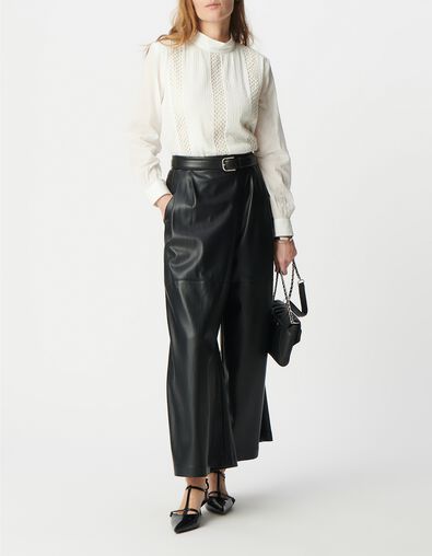 Off-white organic cotton blouse with trimmings Women - IKKS