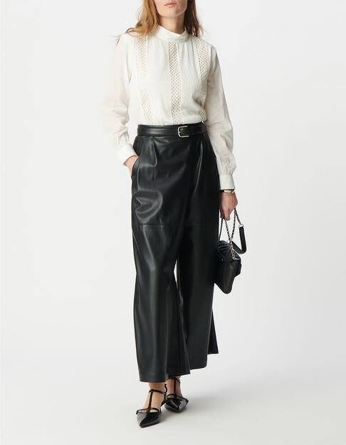 Off-white organic cotton blouse with trimmings Women - IKKS