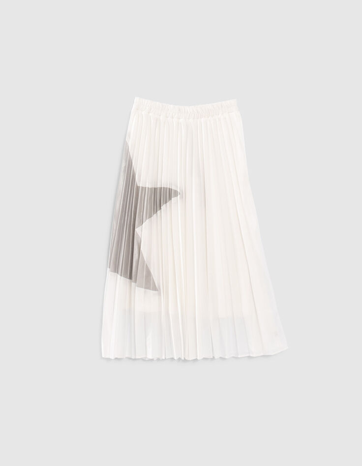 Jupe longue blanche plissée fille-1