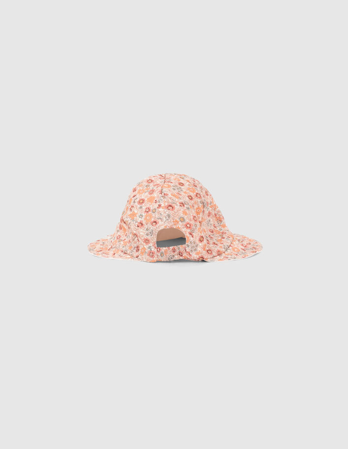 Pfirsichroter Hut mit Blumenprint für Babymädchen - IKKS