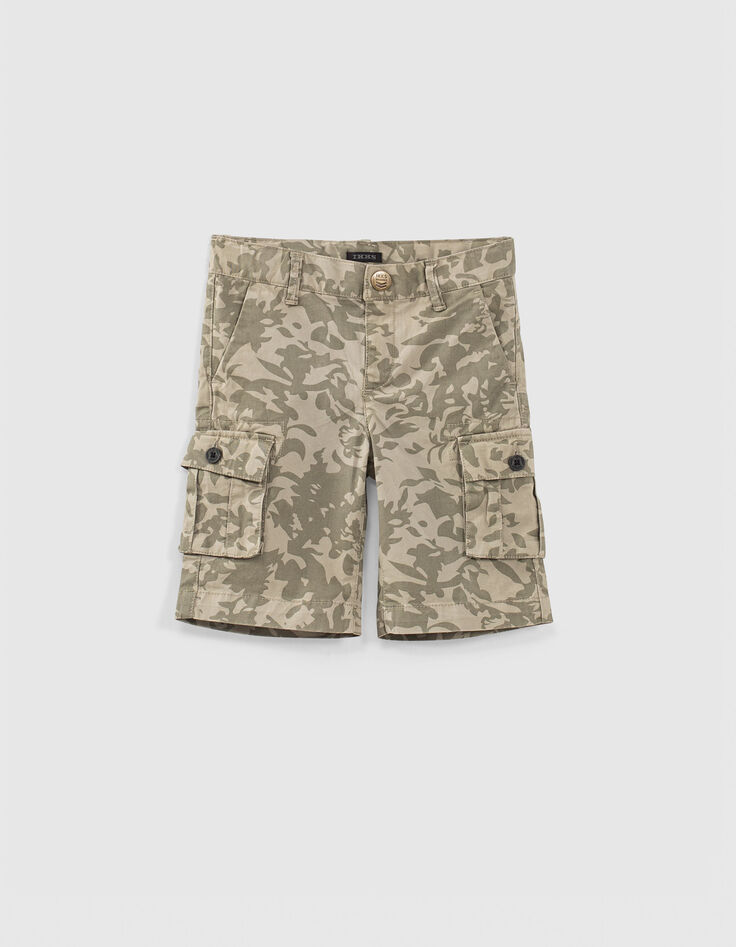 Bermuda battle kaki imprim&eacute; camouflage feuilles gar&ccedil;on -1
