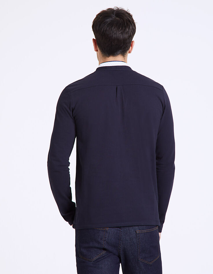Polo marino punto piqué cuello camisero Hombre-3 Polo marino punto piqué cuello camisero Hombre-3