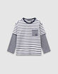 Matrozenshirt biokatoen trompe l'oeil mouwen jongens-3