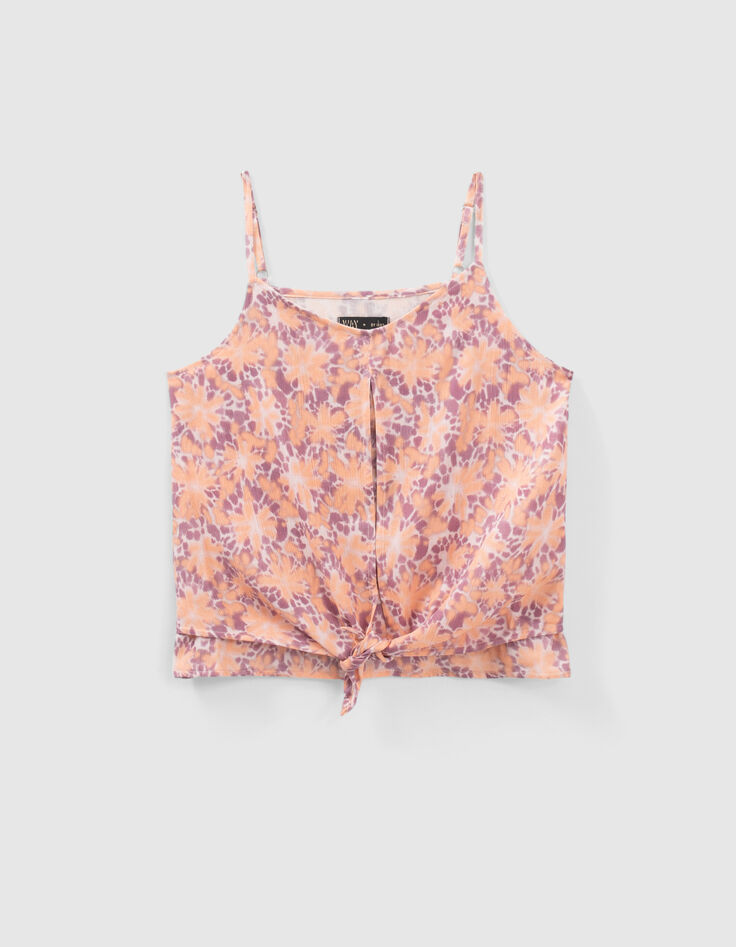 Girls’ violet psychedelic flower print camisole-1