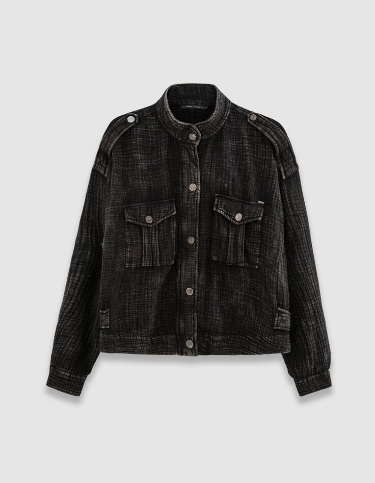 Veste oversize grise gaze de coton bio Femme-6 Veste oversize grise gaze de coton bio Femme-6