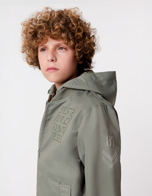 Bomber kaki détails broderies devant dos garçon - IKKS