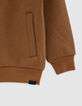 Jungen-Strickjacke Kamelhaar, Kaugummi-Bild, Rückenpikots-6