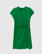 Vestido corto verde cinturón-6