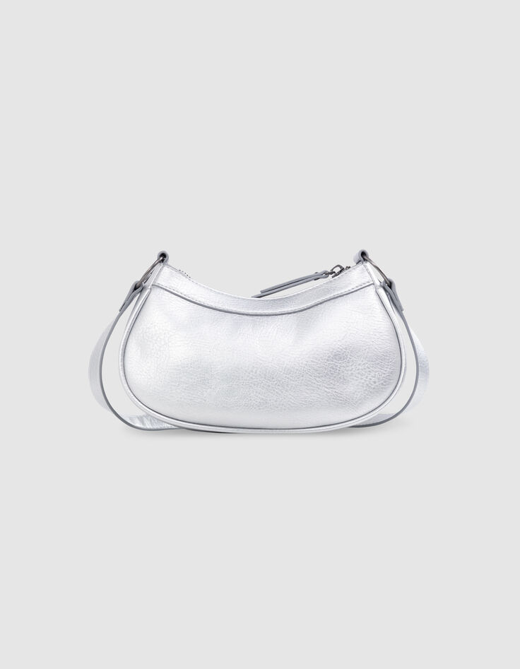 Sac à main argenté décor clous fille-4