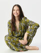 Blouse fluide verte imprimé floral Femme-6