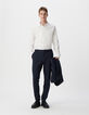 Pantalon de costume SLIM marine maille Milano Homme-1