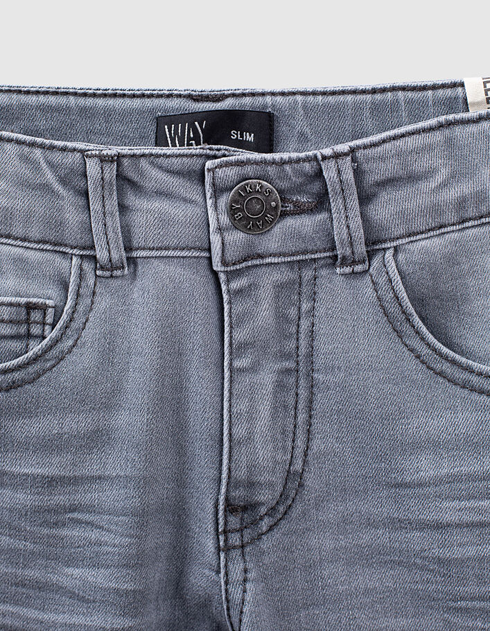 Boys’ light grey recycled slim jeans - IKKS