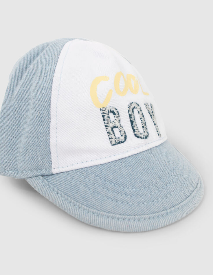 Blauwe pet met geborduurde tekst babyjongens-6