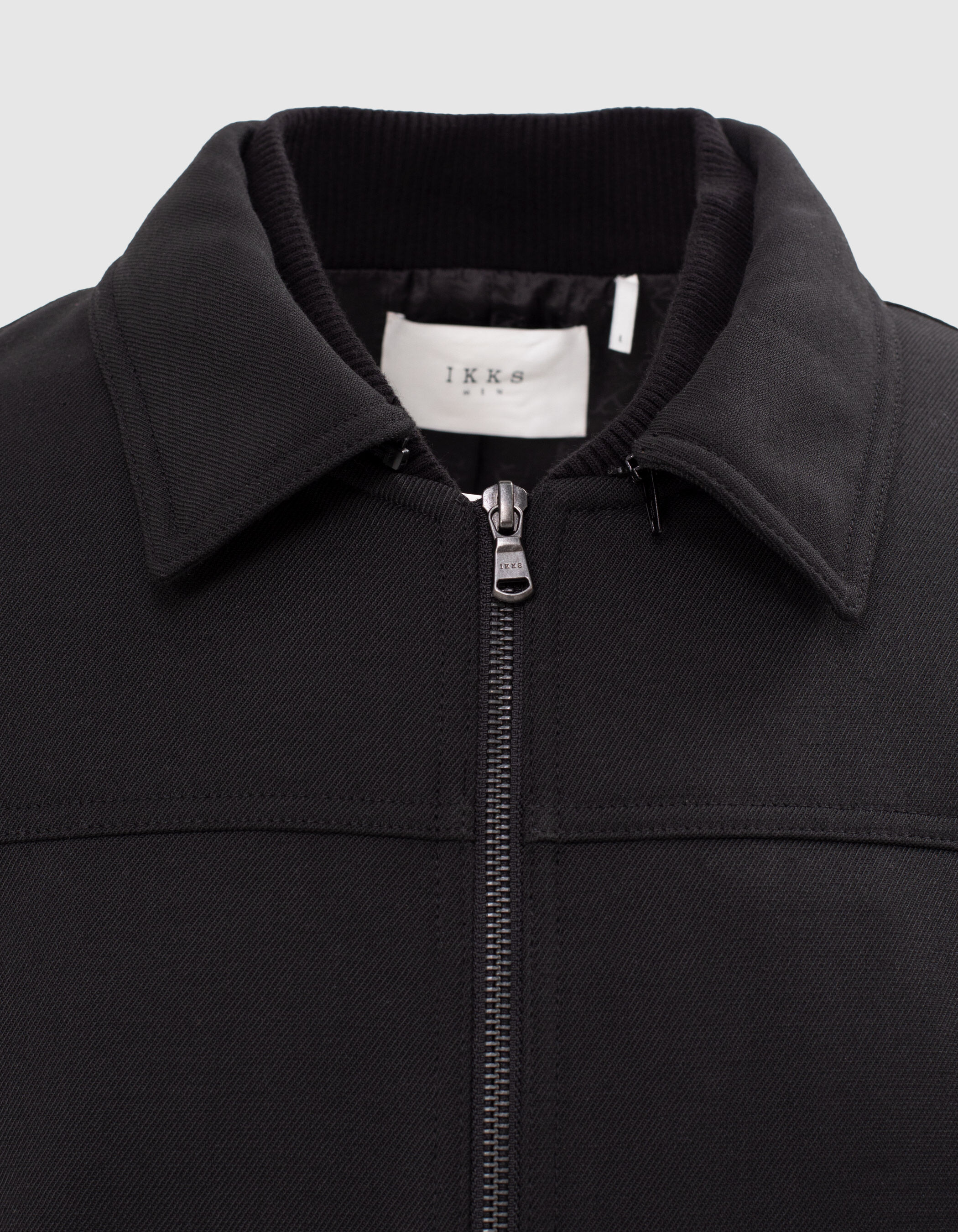 Men s black double collar bomber style jacket