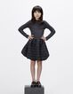 Girls’ black tweed-look mixed-fabric dress-1