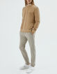 Beige sweater geborduurd borst Heren-7