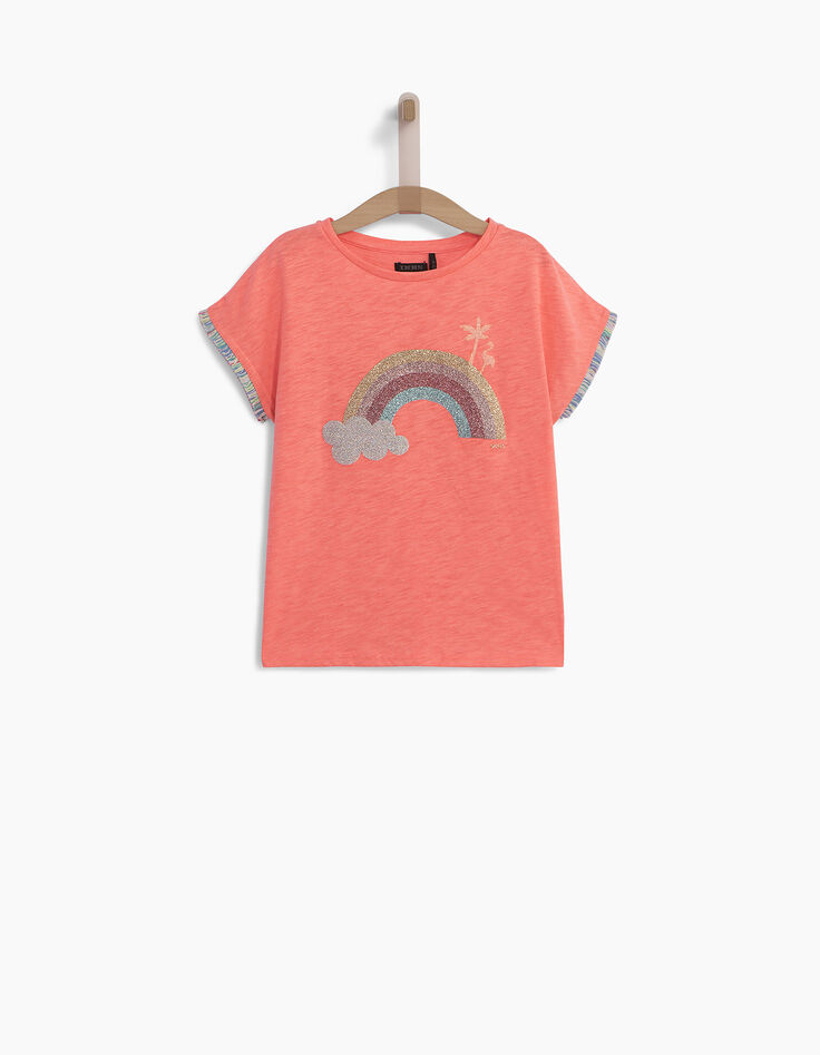 Camiseta rosa flúor niña-1
