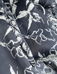 Women's grey blue satin long dress with scarf print-6