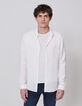 Men’s white pure linen SLIM shirt-1