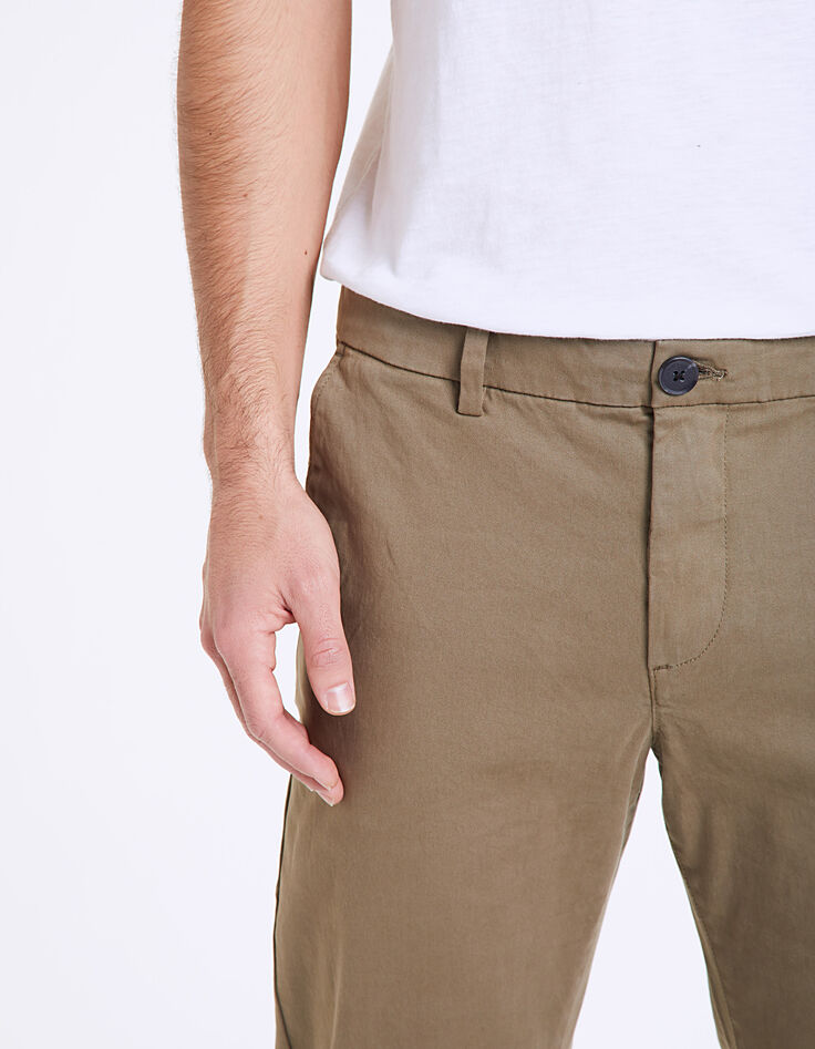 Men's khaki slim chinos-2