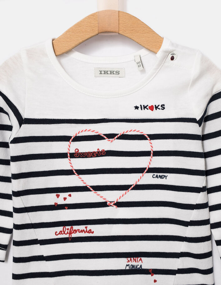 Camiseta marinera blanco roto bebé niña - IKKS