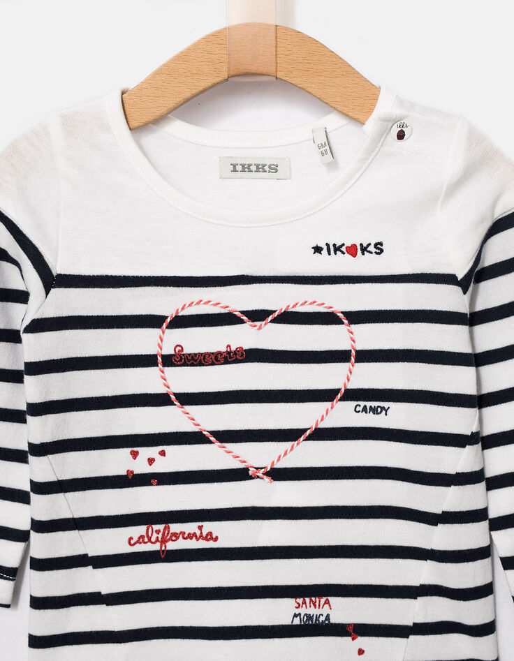 Gebroken wit matrozen-T-shirt babymeisjes-3 Gebroken wit matrozen-T-shirt babymeisjes-3