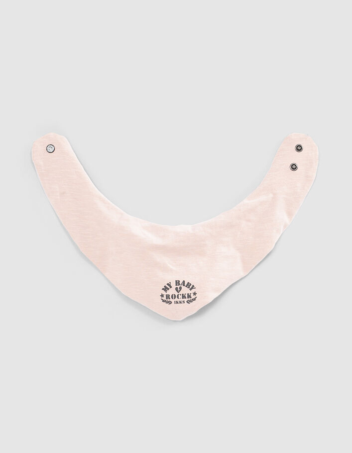 Baby’s light pink rock print organic cotton bib - IKKS