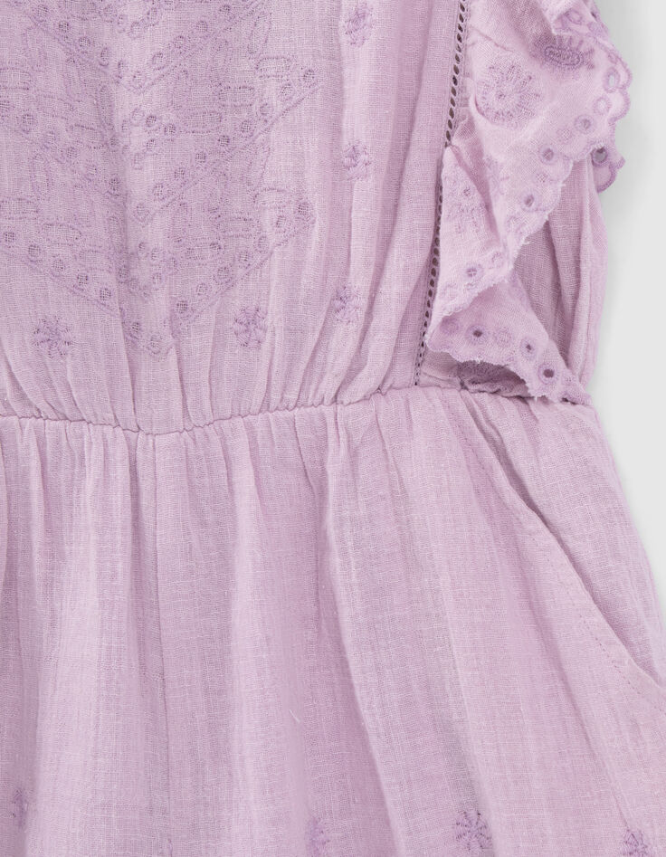 Combishort lilas broderie anglaise fille-5