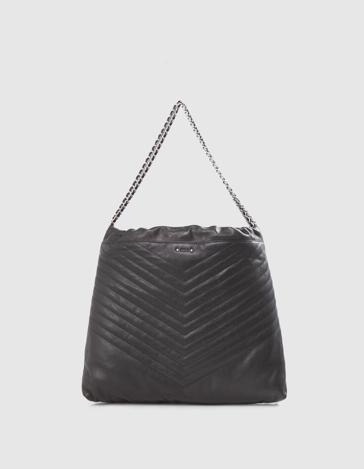 Bolso cubo 1440 negro cuero L-1