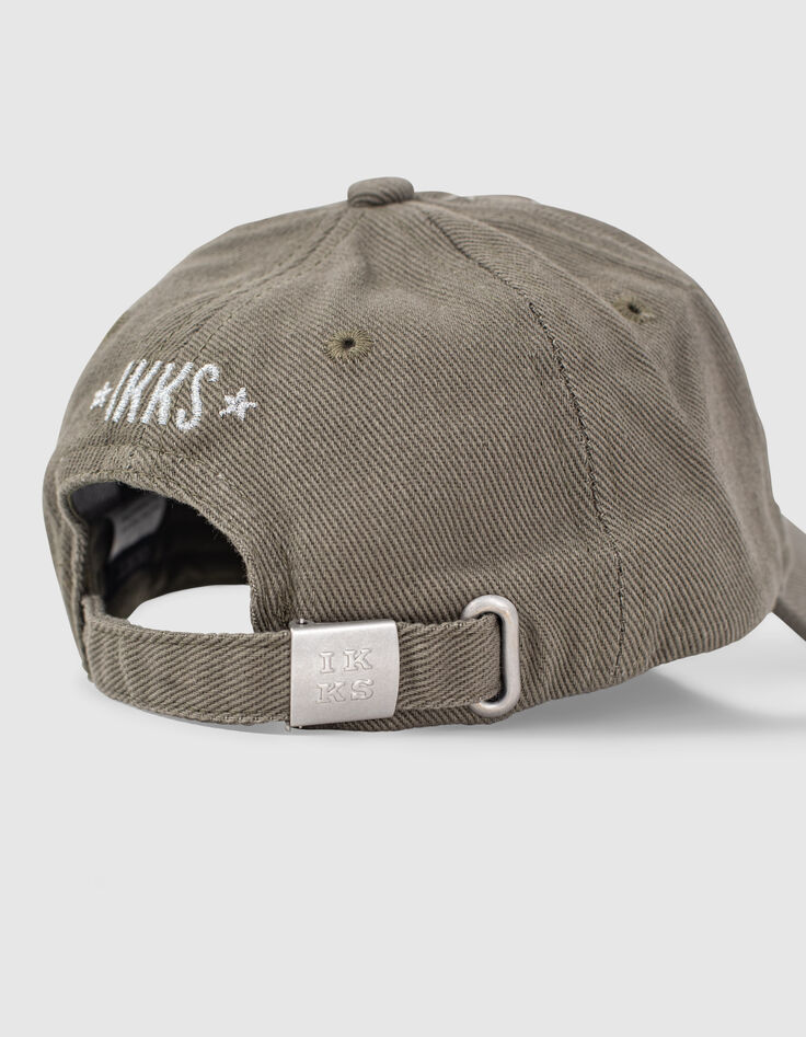 Casquette kaki brodée étoiles argentées fille-6
