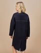 Manteau noir long détail au col I.Code-3