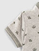 Baby boys’ medium grey marl mini motif polo shirt -5
