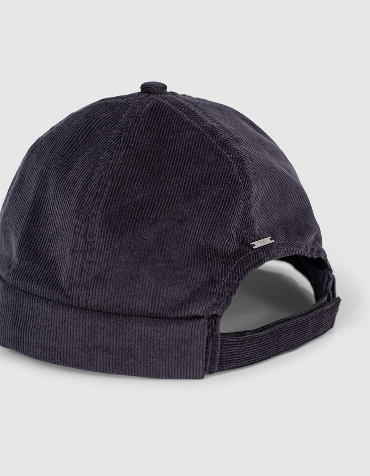 Bonnet marine en velours milleraies Homme-2