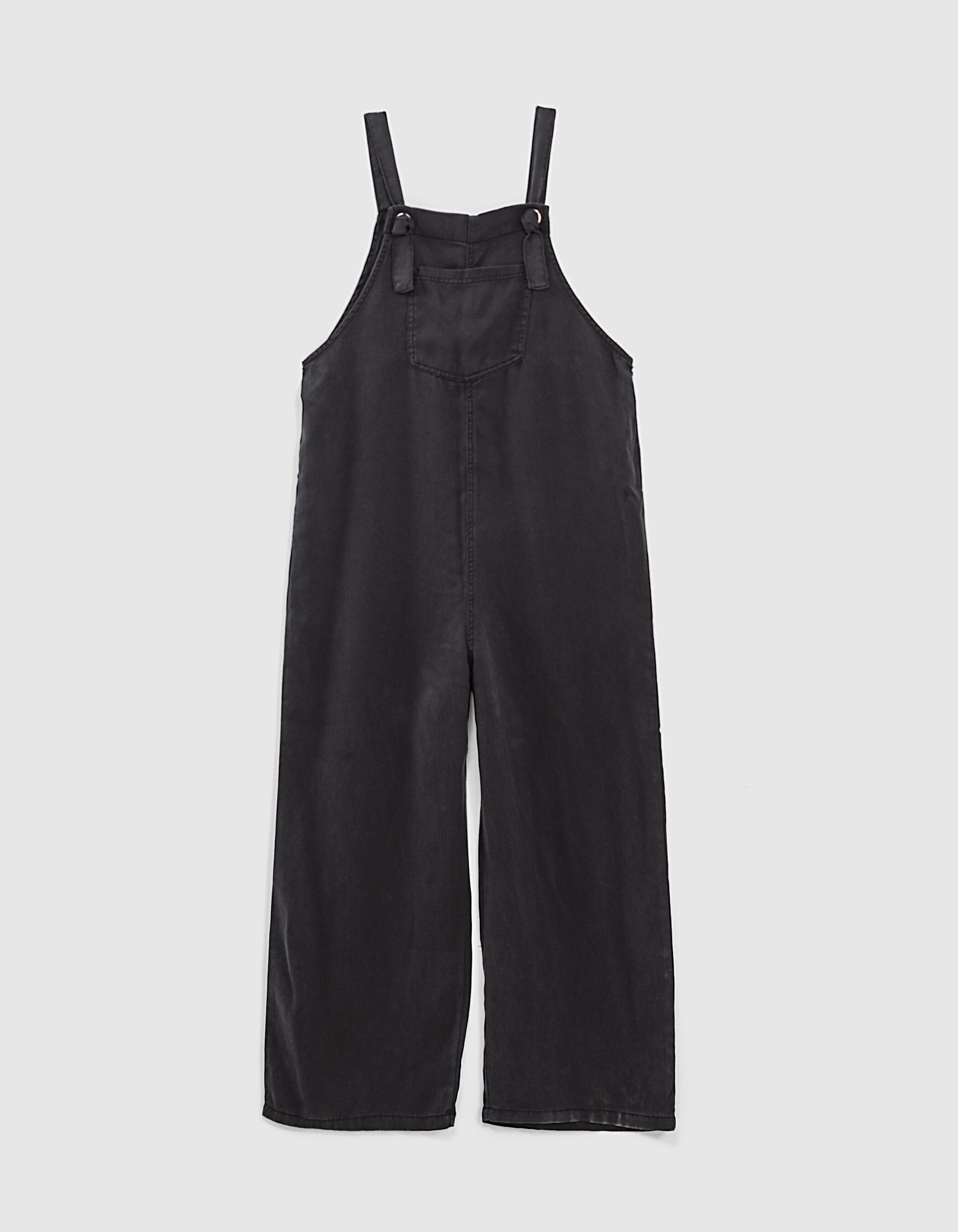 Girls' black Tencel® flowing dungarees