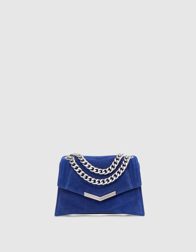 THE 1. POP COLOUR Women's cobalt suede quilted Size S bag - IKKS