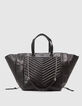 Bolso tote 1440 cuero negro grande para Mujer-1